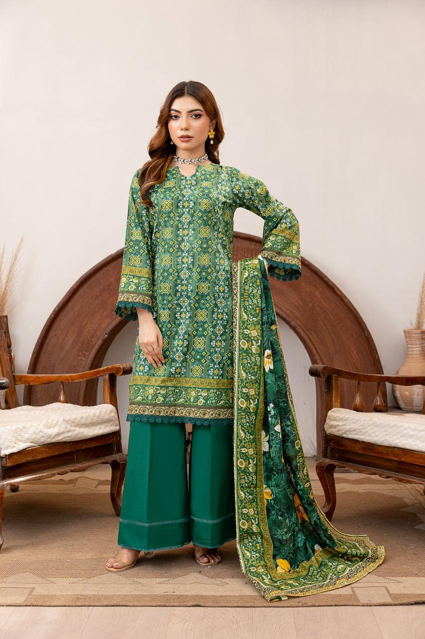 3 PIECE - Printed LAWN SUIT