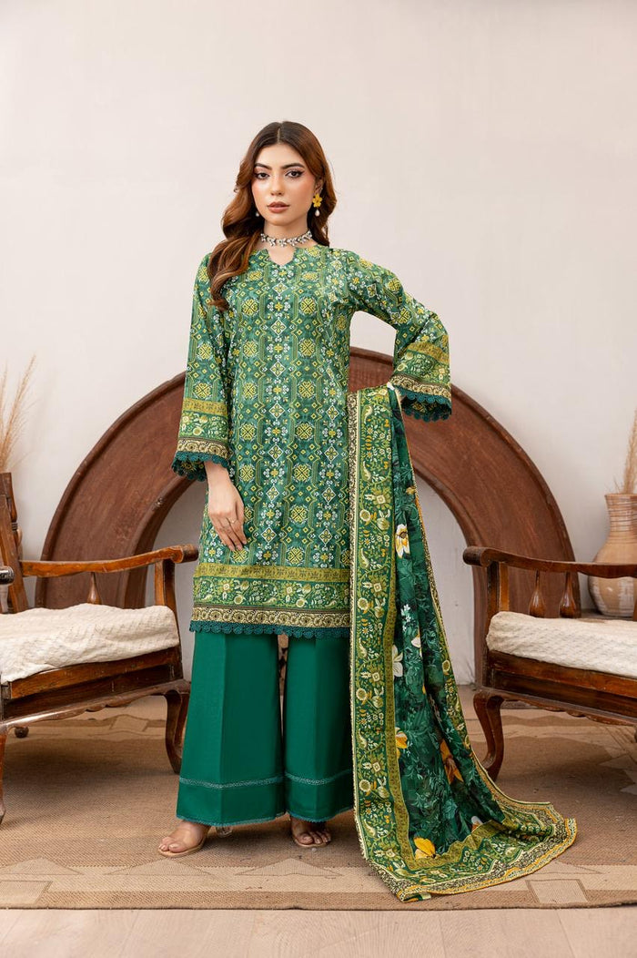 3 PIECE - Printed LAWN SUIT
