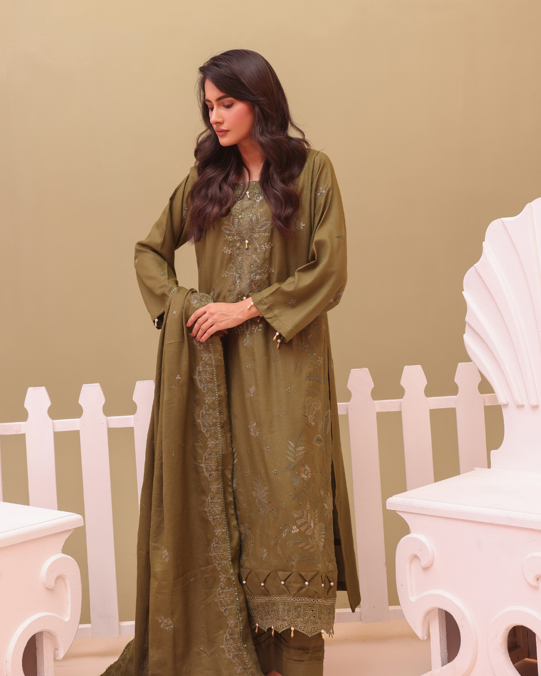SHEEN LUXE 3PC EMBROIDERED WITH READY TO WEAR DUPATTA