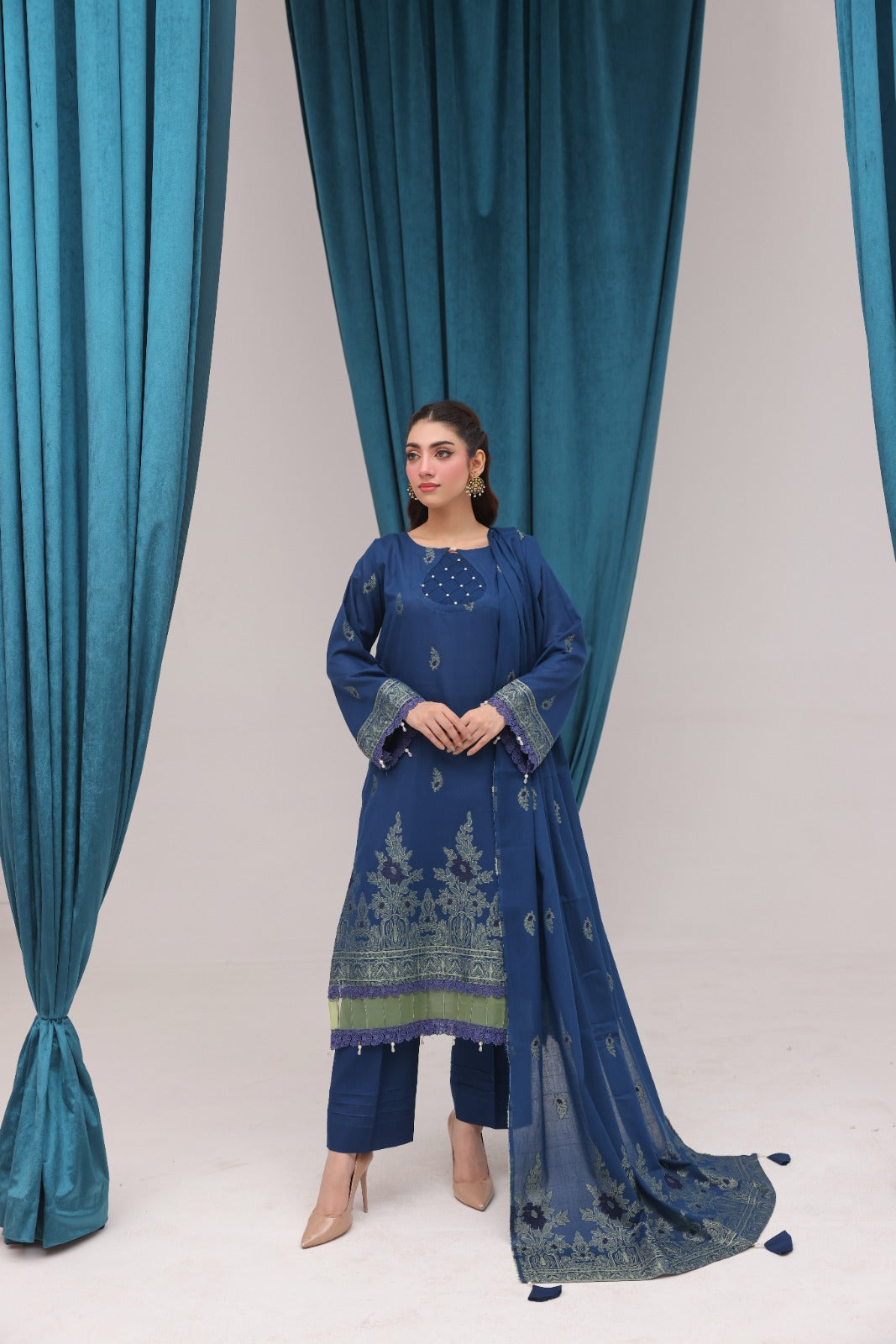 3 PIECE - JACQUARD LAWN SUIT