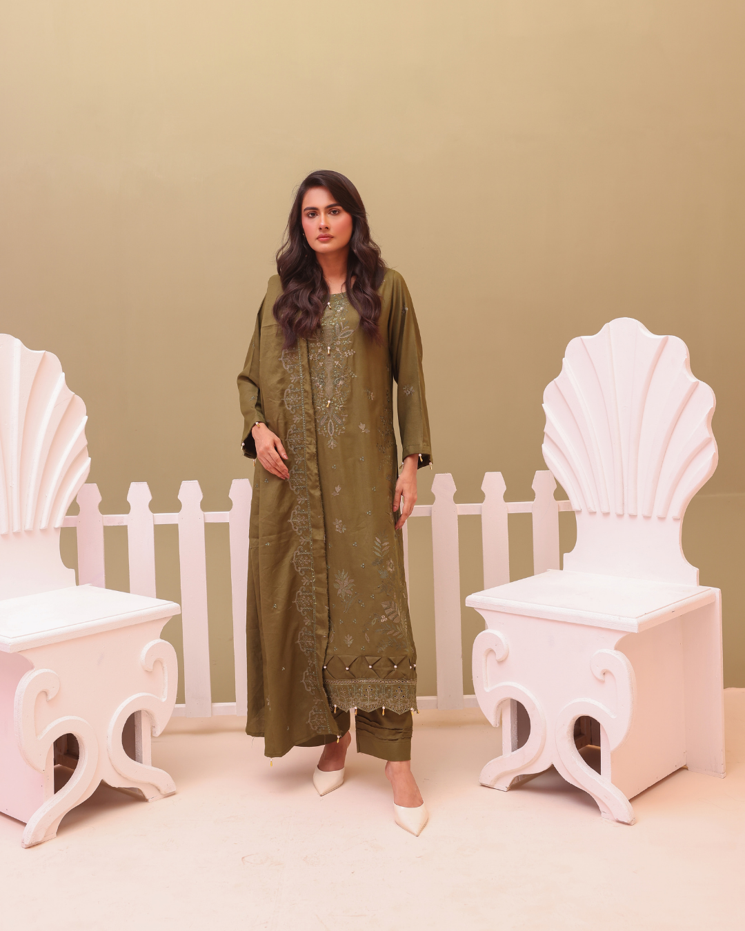 SHEEN LUXE 3PC EMBROIDERED WITH READY TO WEAR DUPATTA