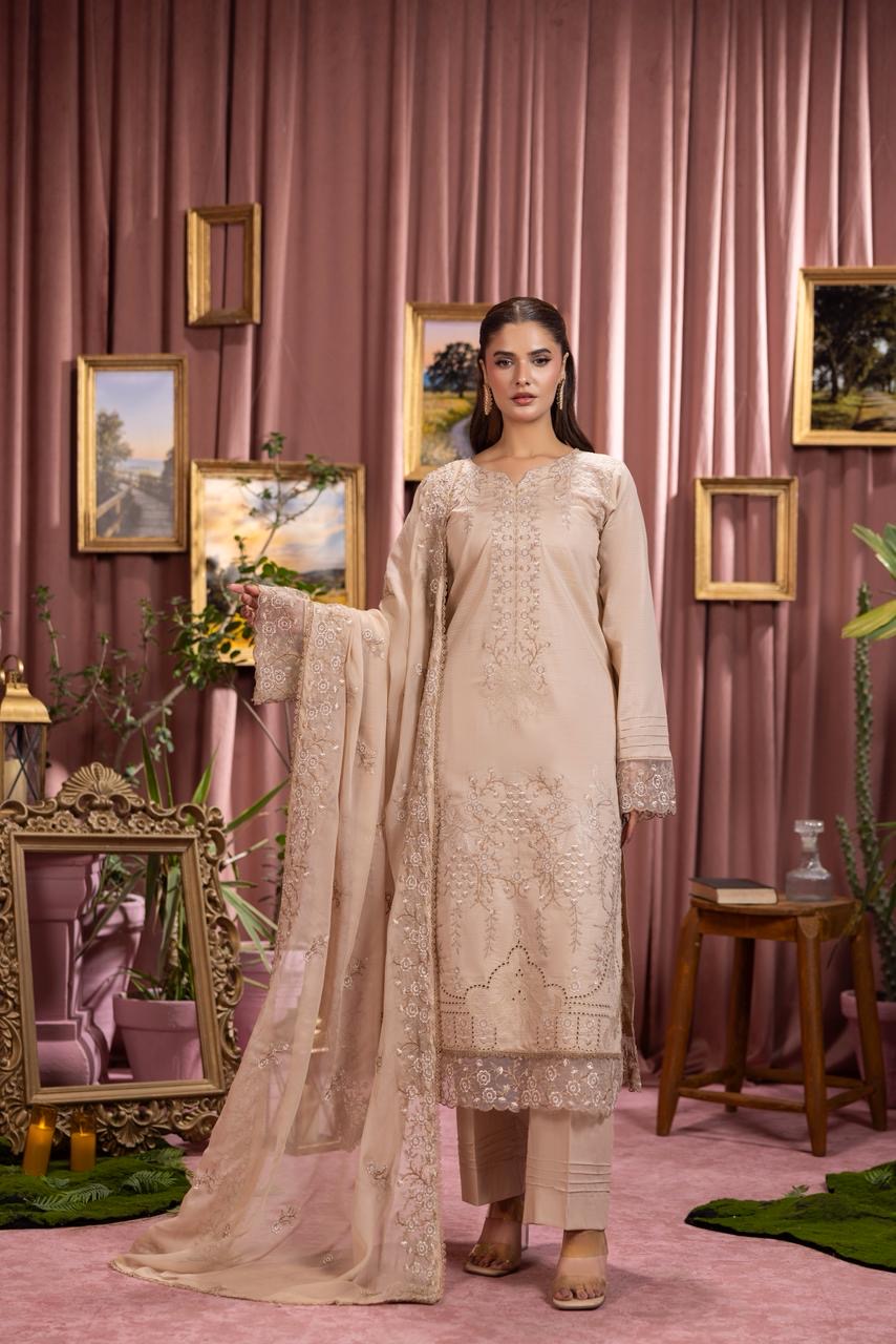 3 PIECE - EMBROIDERED LAWN SUIT