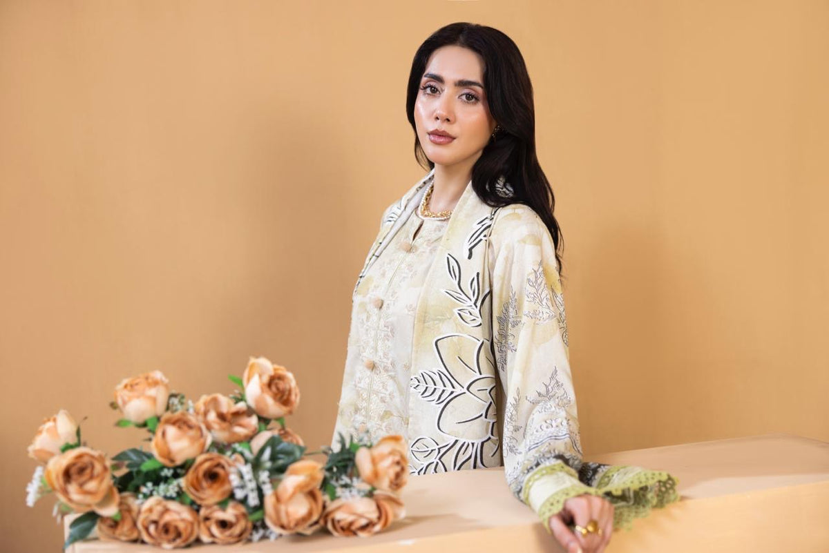 3 PIECE - UNSTITCHED EMBROIDERED KARANDI SUIT