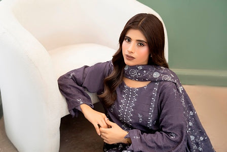 SHEEN LUXE 3PC EMBROIDERED WITH READY TO WEAR DUPATTA