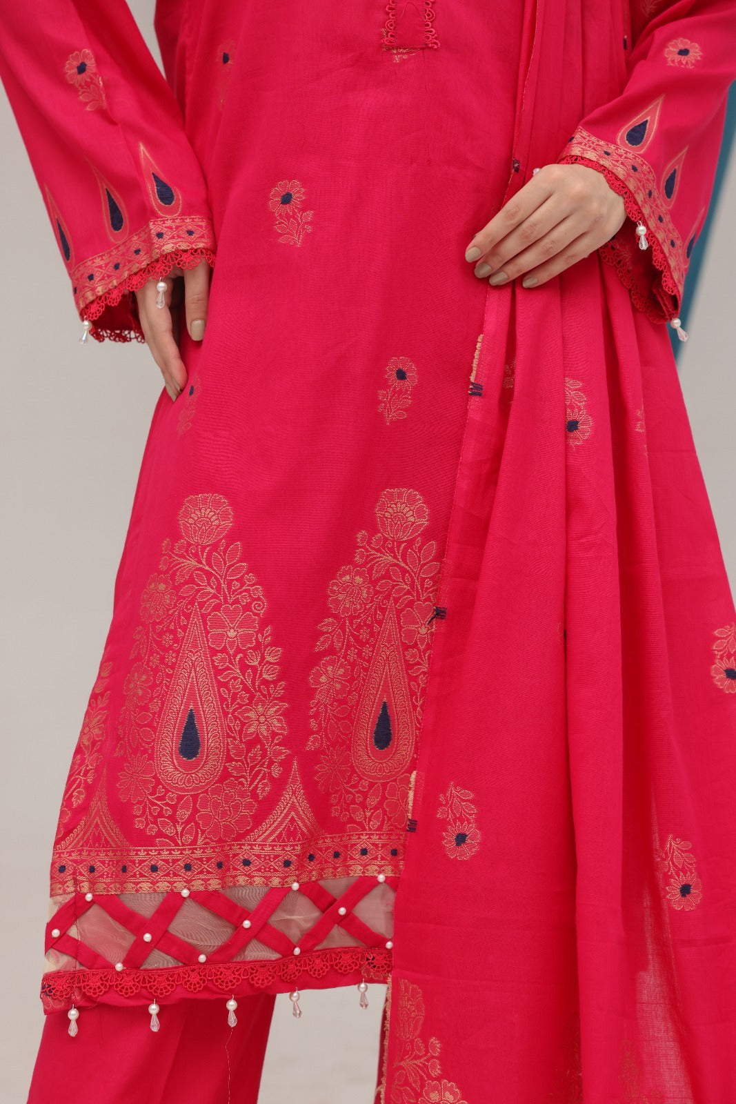 3 PIECE - JACQUARD LAWN SUIT