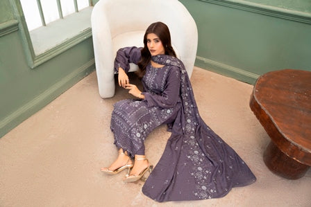 SHEEN LUXE 3PC EMBROIDERED WITH READY TO WEAR DUPATTA