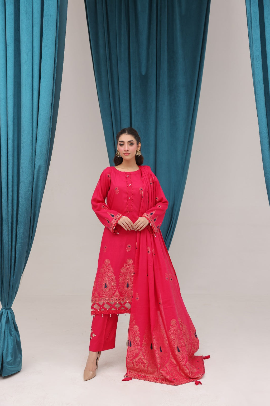 3 PIECE - JACQUARD LAWN SUIT