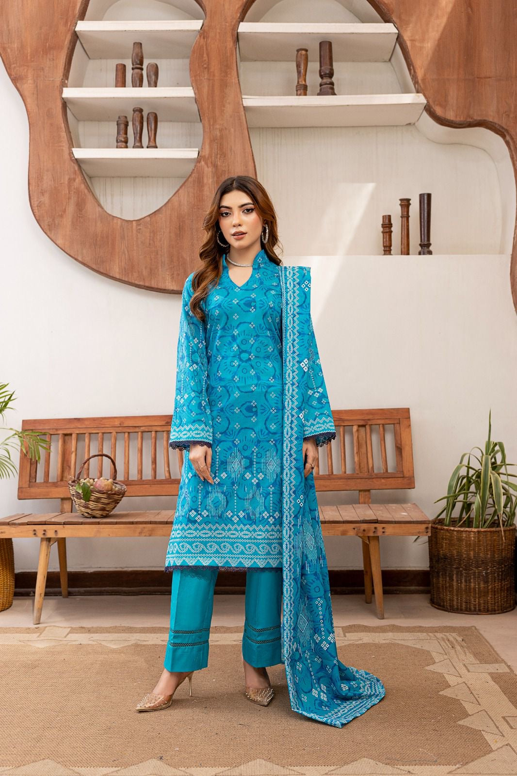 3 PIECE - EMBROIDERED LAWN SUIT