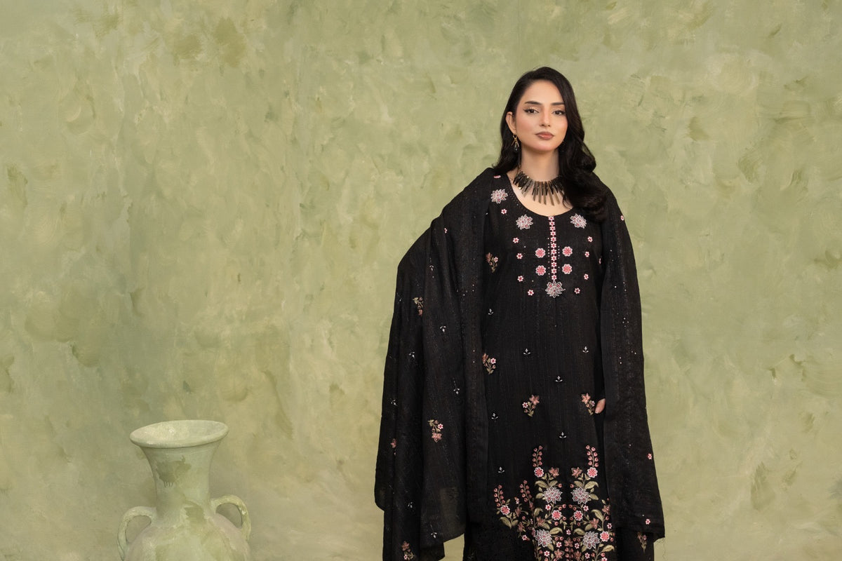 SHEEN LUXE 3PC EMBROIDERED WITH READY TO WEAR DUPATTA