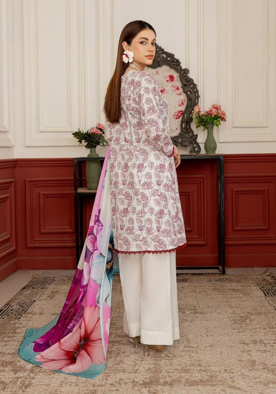 3 PIECE - EMBROIDERED LAWN SUIT
