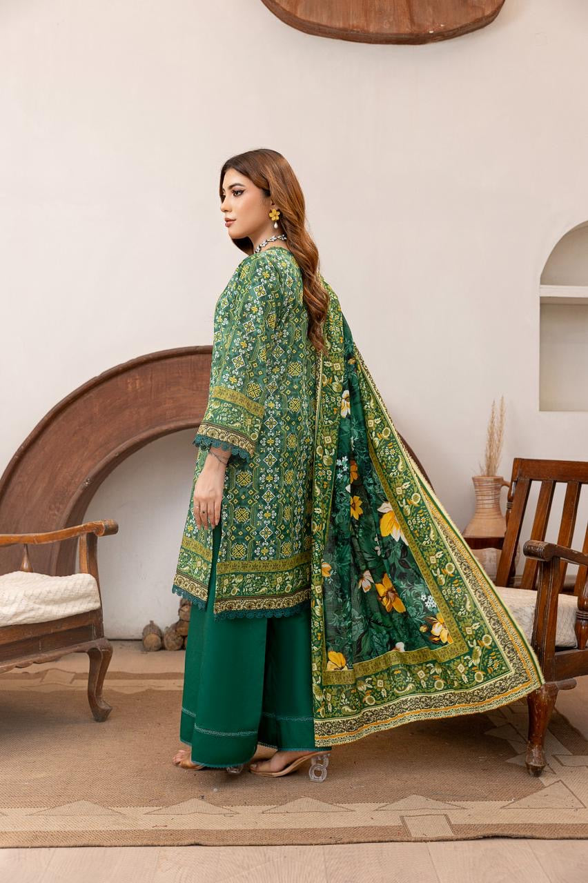 3 PIECE - Printed LAWN SUIT