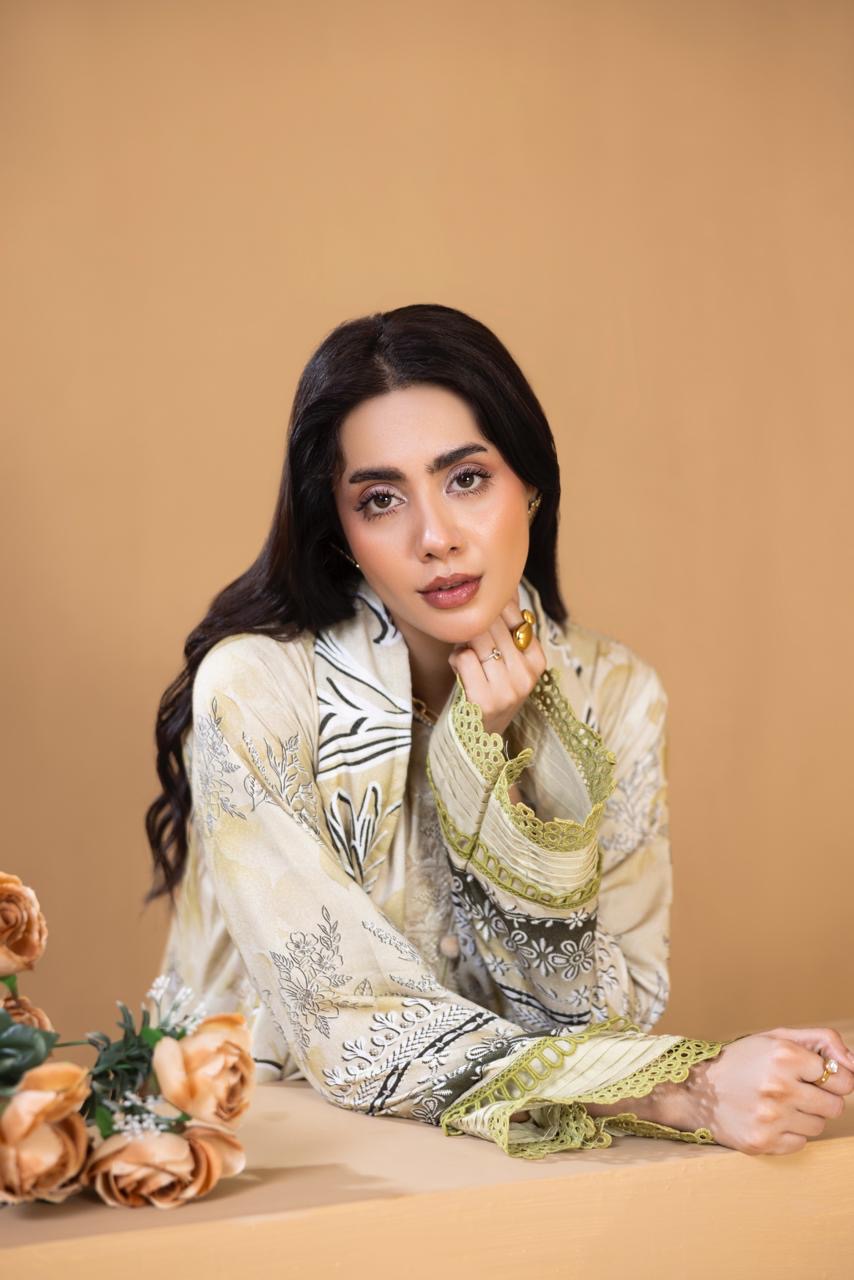 3 PIECE - UNSTITCHED EMBROIDERED KARANDI SUIT