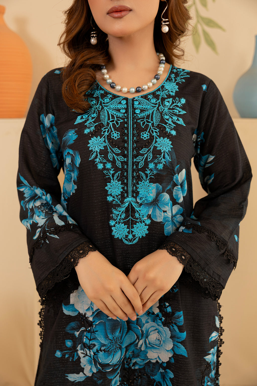 3 PIECE - UNSTITCHED EMBROIDERED LAWN SUIT