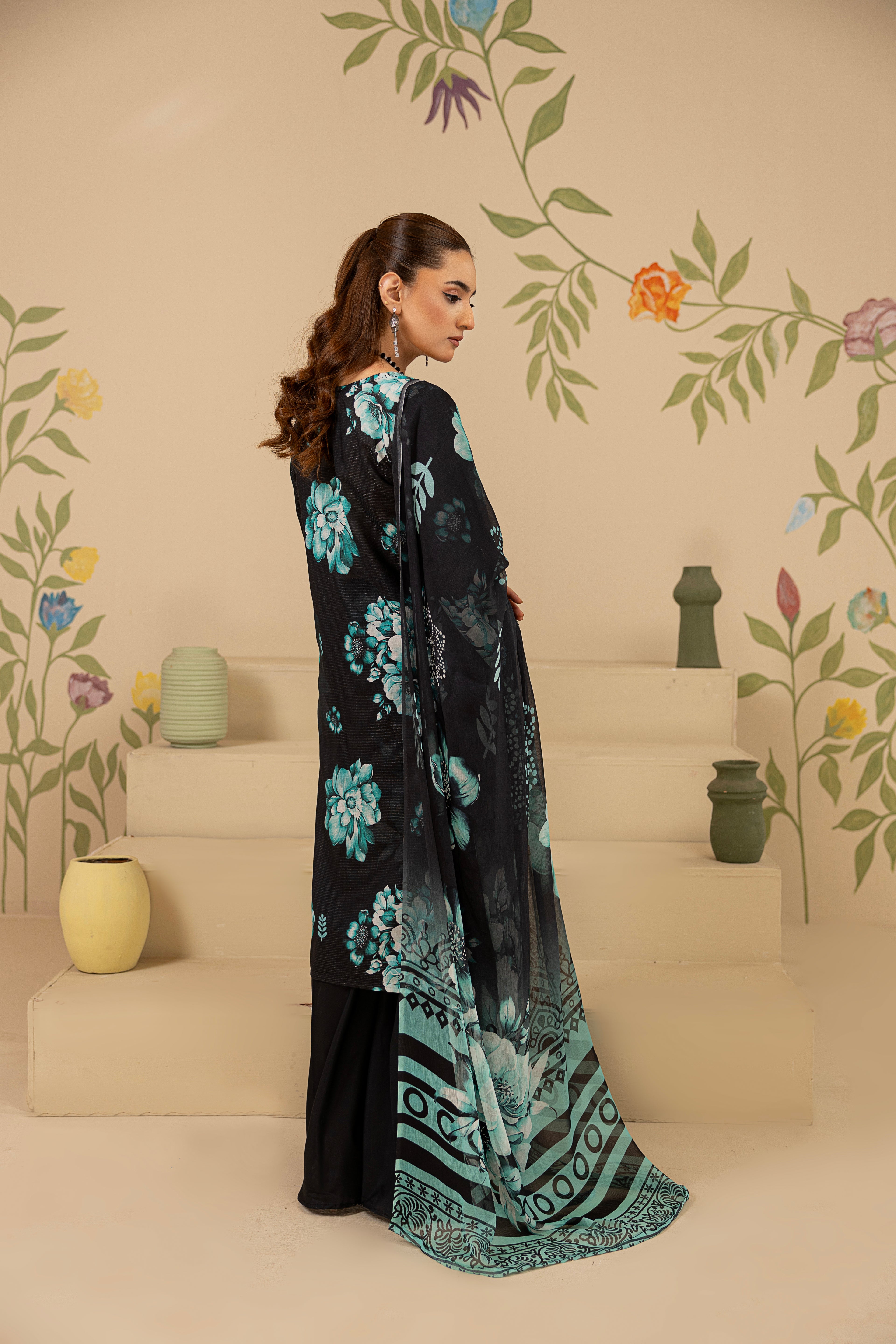 3 PIECE - UNSTITCHED EMBROIDERED LAWN SUIT