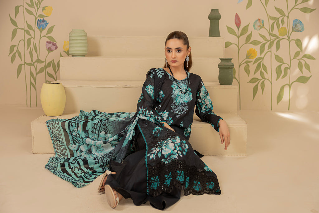 3 PIECE - UNSTITCHED EMBROIDERED LAWN SUIT