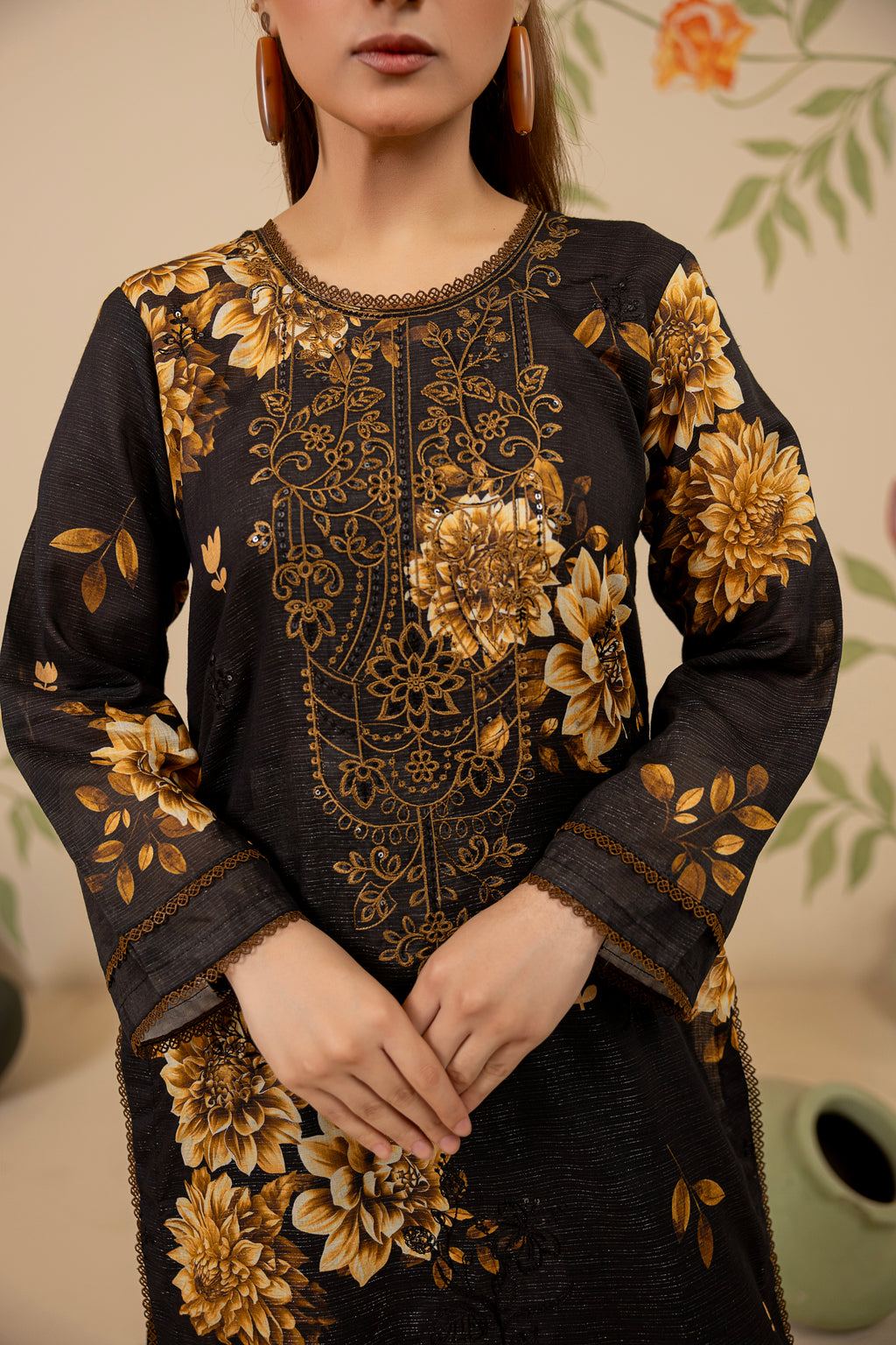 3 PIECE - UNSTITCHED EMBROIDERED LAWN SUIT