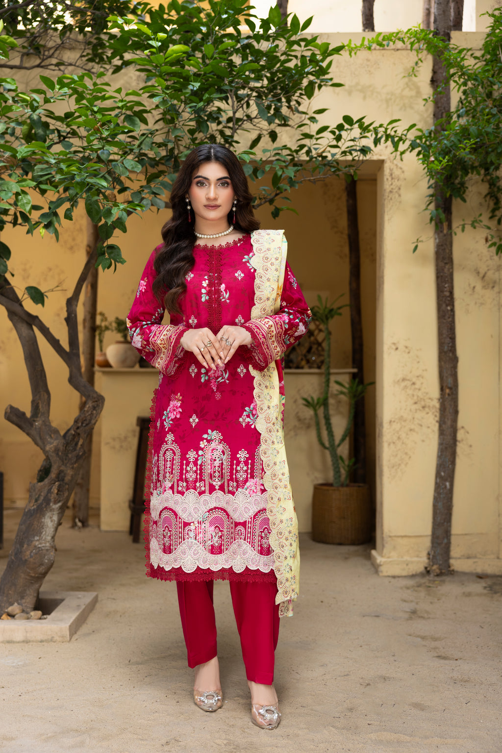 BIN NAEEM Royal Embroidery Vol-01 | 3 Piece Unstitched Cambric Suit