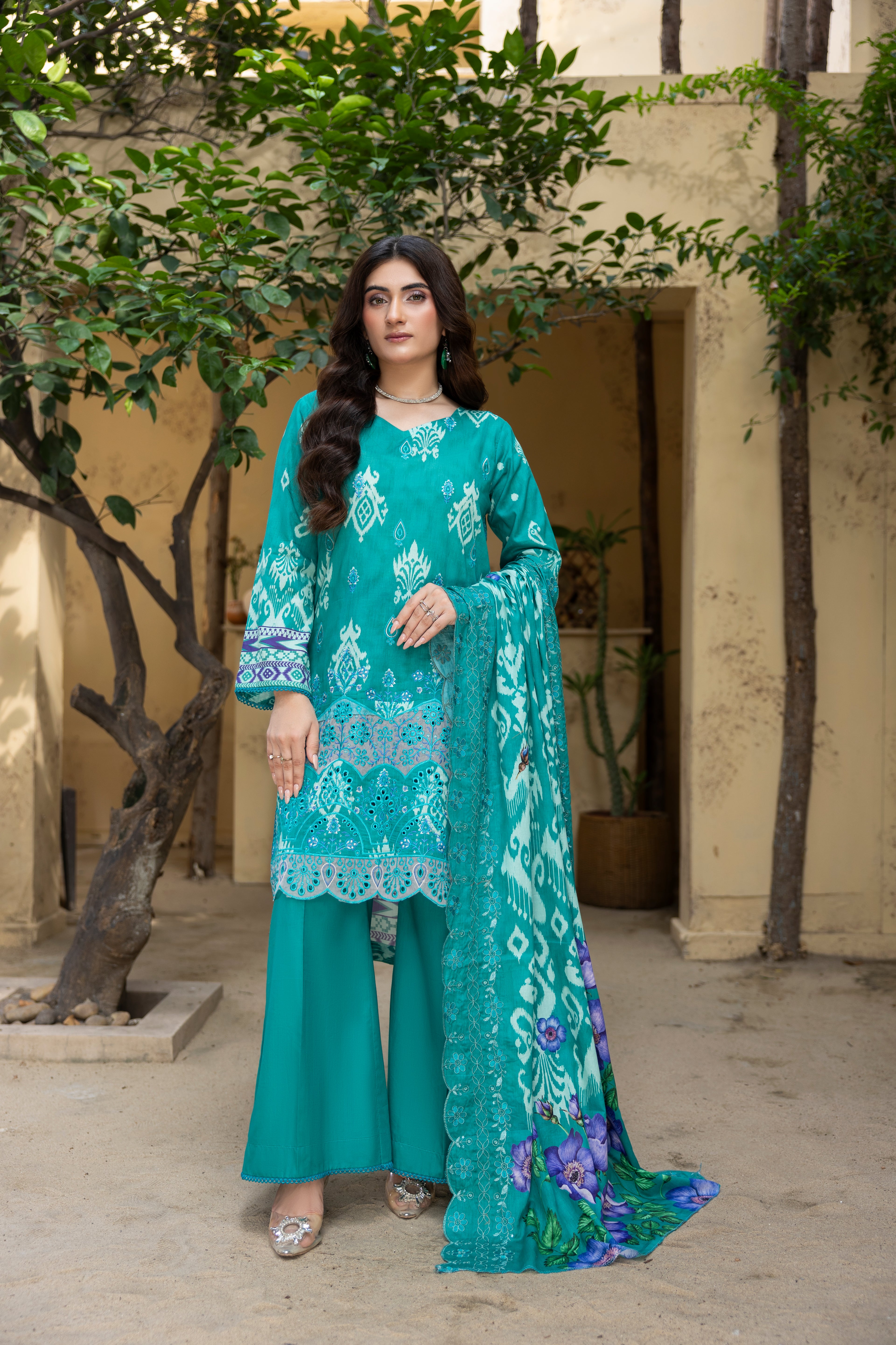 BIN NAEEM Royal Embroidery Vol-01 | 3 Piece Unstitched Cambric Suit