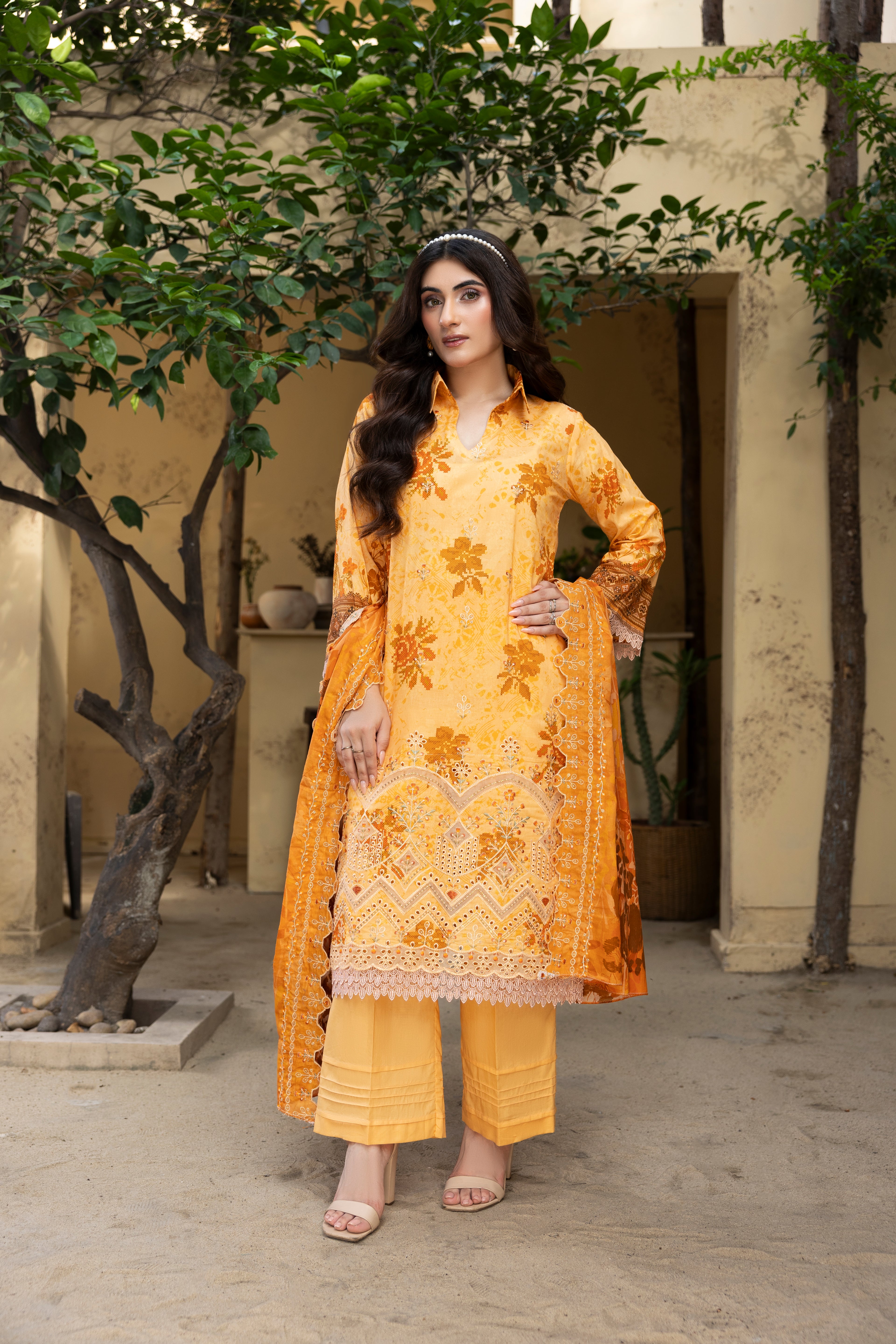BIN NAEEM Royal Embroidery Vol-01 | 3 Piece Unstitched Cambric Suit