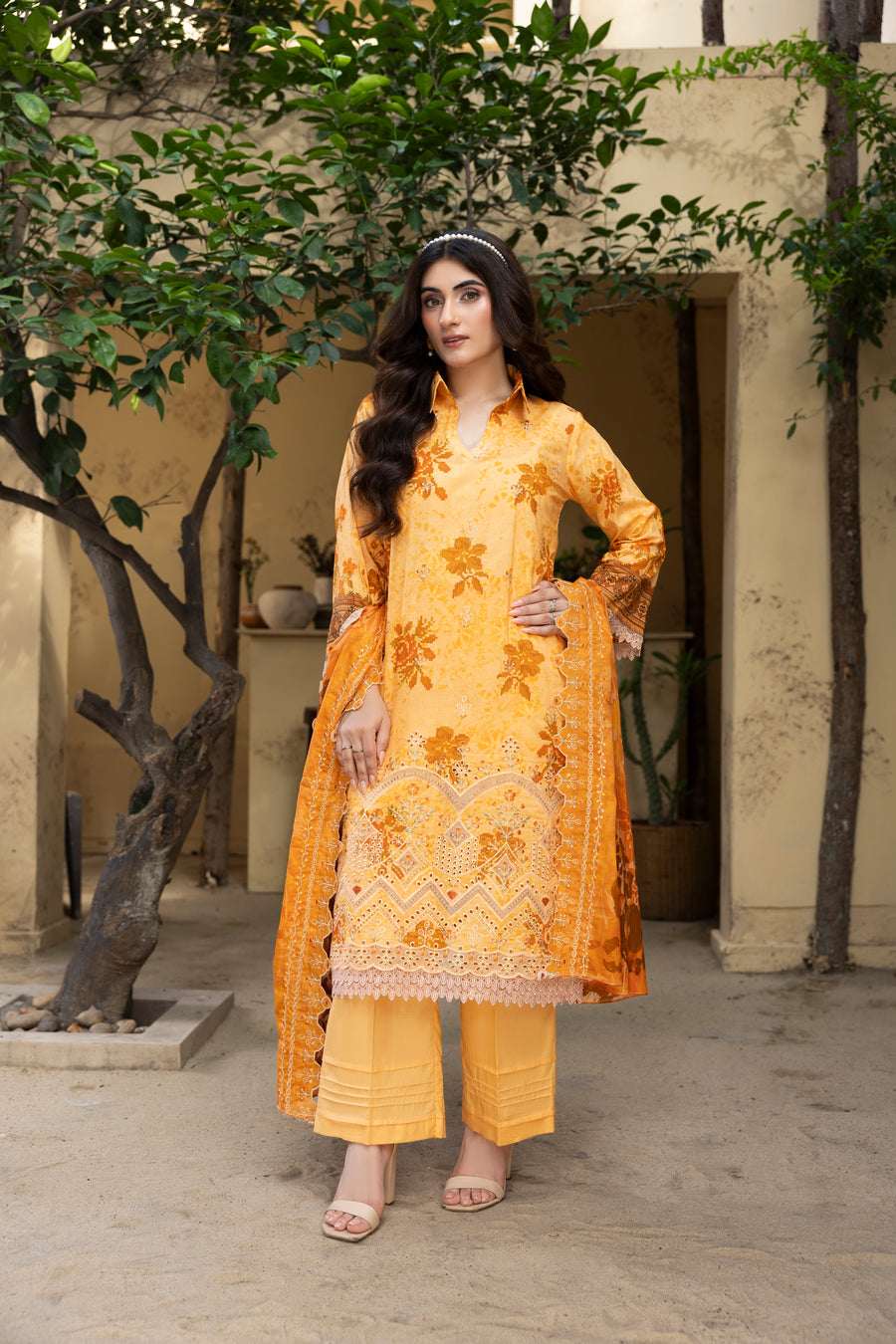BIN NAEEM Royal Embroidery Vol-01 | 3 Piece Unstitched Cambric Suit