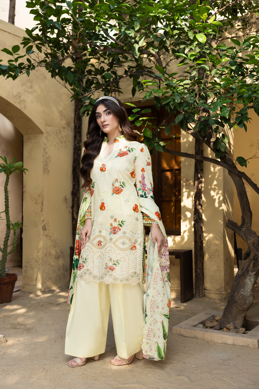 BIN NAEEM Royal Embroidery Vol-01 | 3 Piece Unstitched Cambric Suit