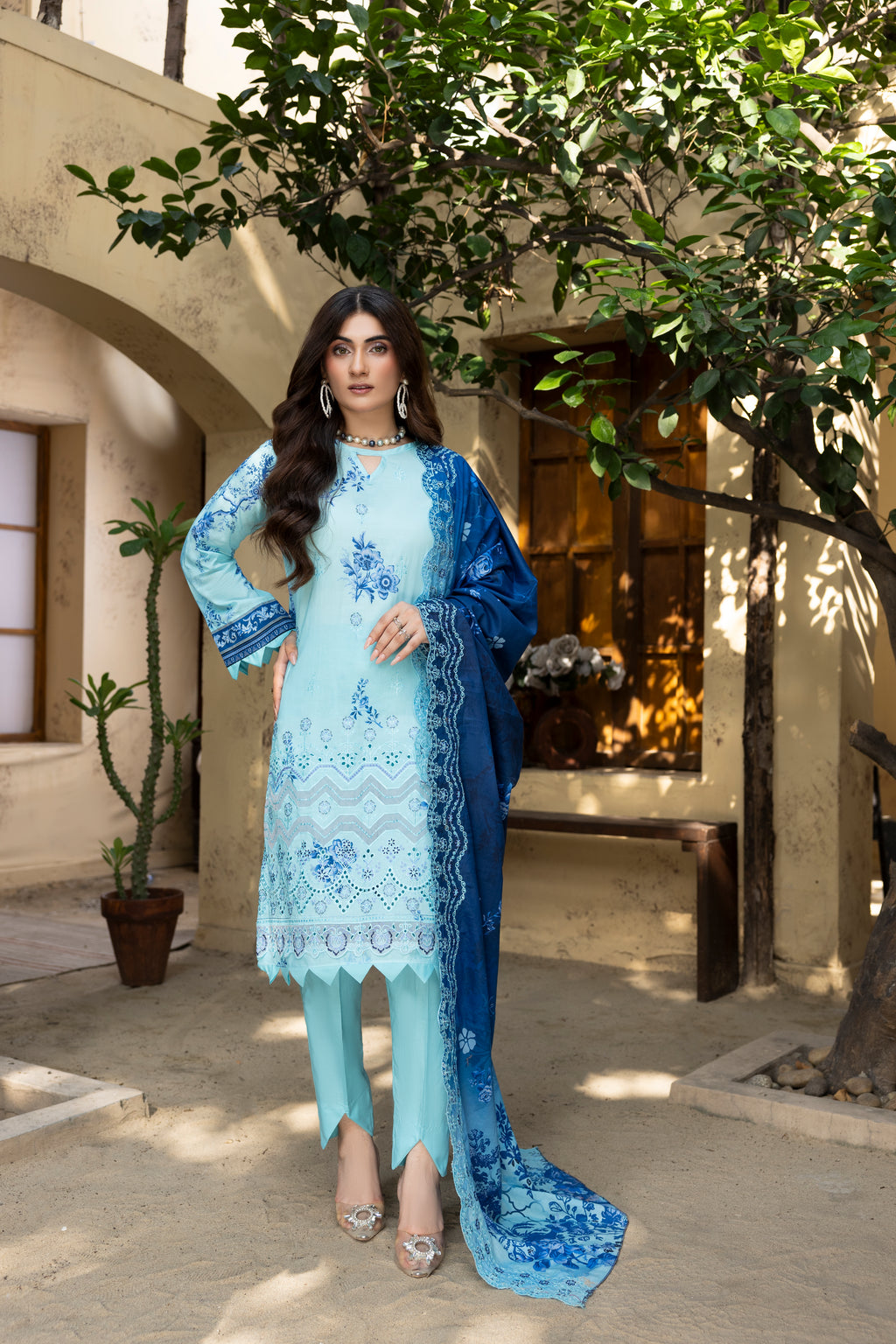 BIN NAEEM Royal Embroidery Vol-01 | 3 Piece Unstitched Cambric Suit