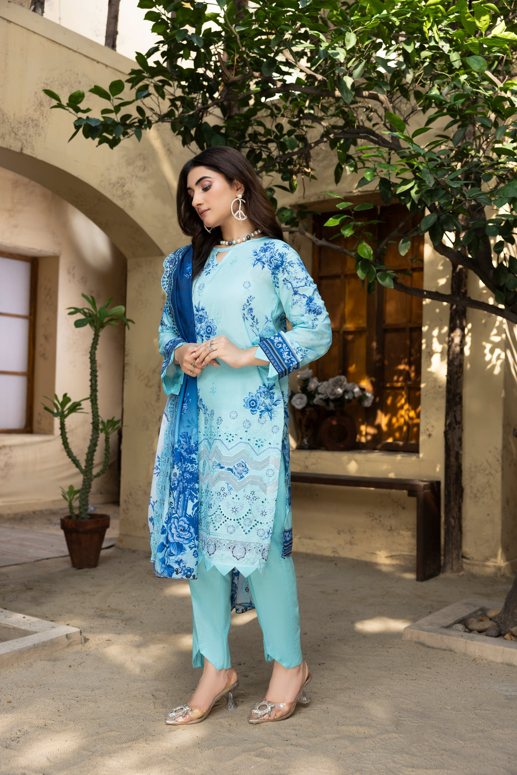 BIN NAEEM Royal Embroidery Vol-01 | 3 Piece Unstitched Cambric Suit