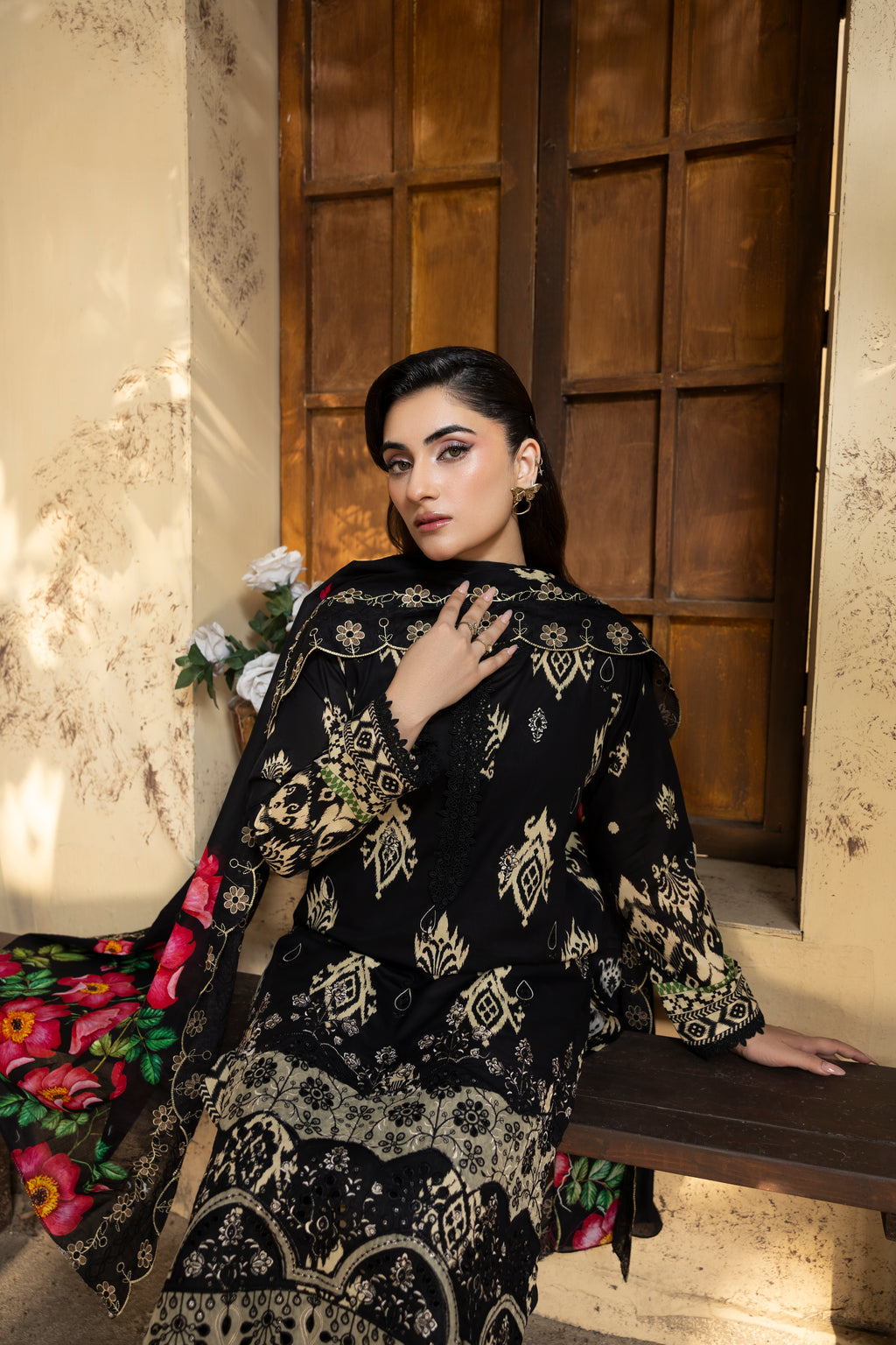 BIN NAEEM Royal Embroidery Vol-01 | 3 Piece Unstitched Cambric Suit