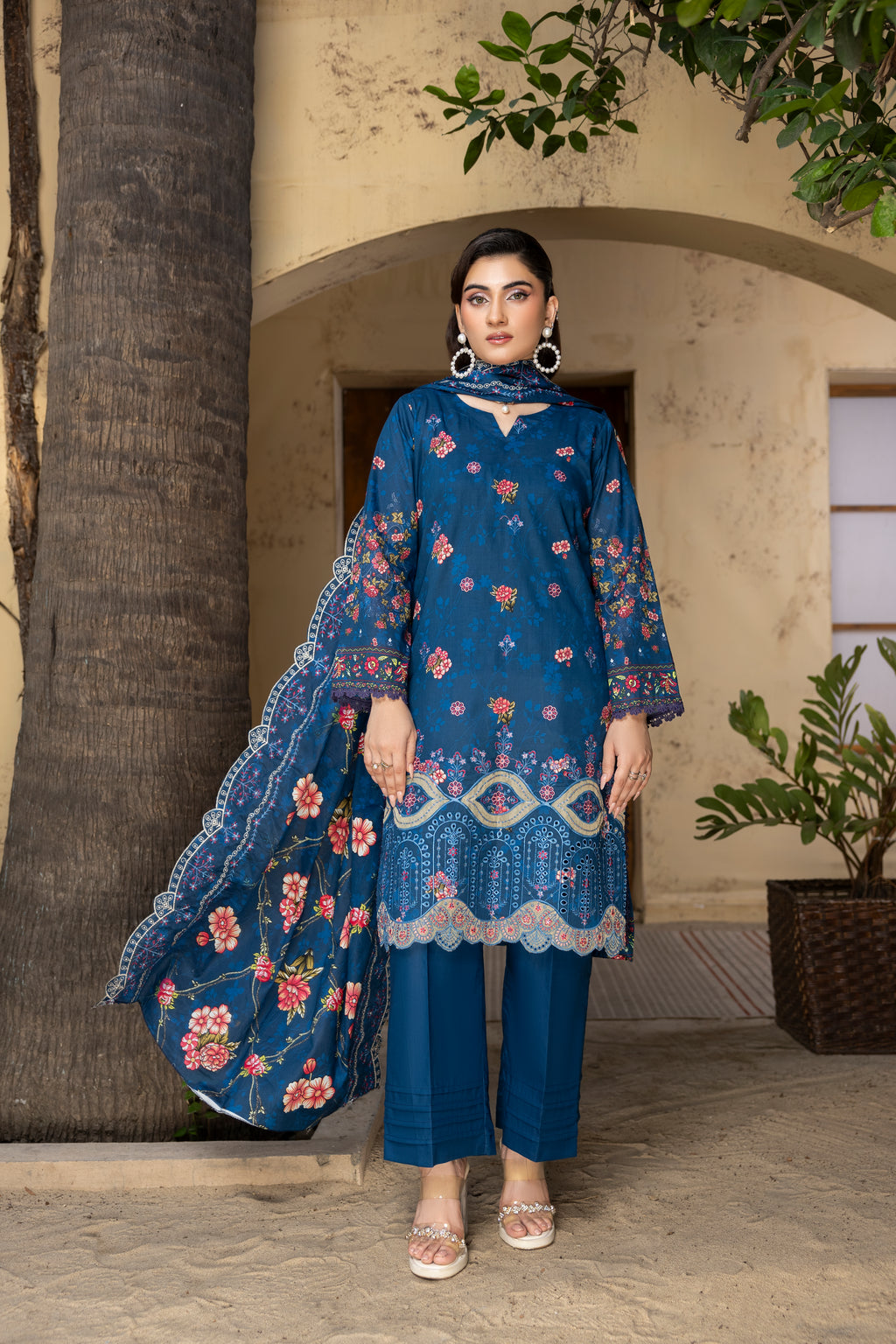 BIN NAEEM Royal Embroidery Vol-01 | 3 Piece Unstitched Cambric Suit