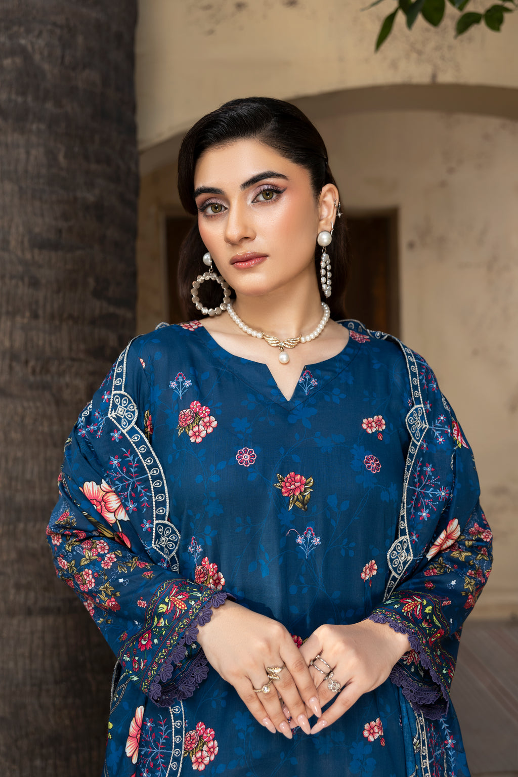 BIN NAEEM Royal Embroidery Vol-01 | 3 Piece Unstitched Cambric Suit