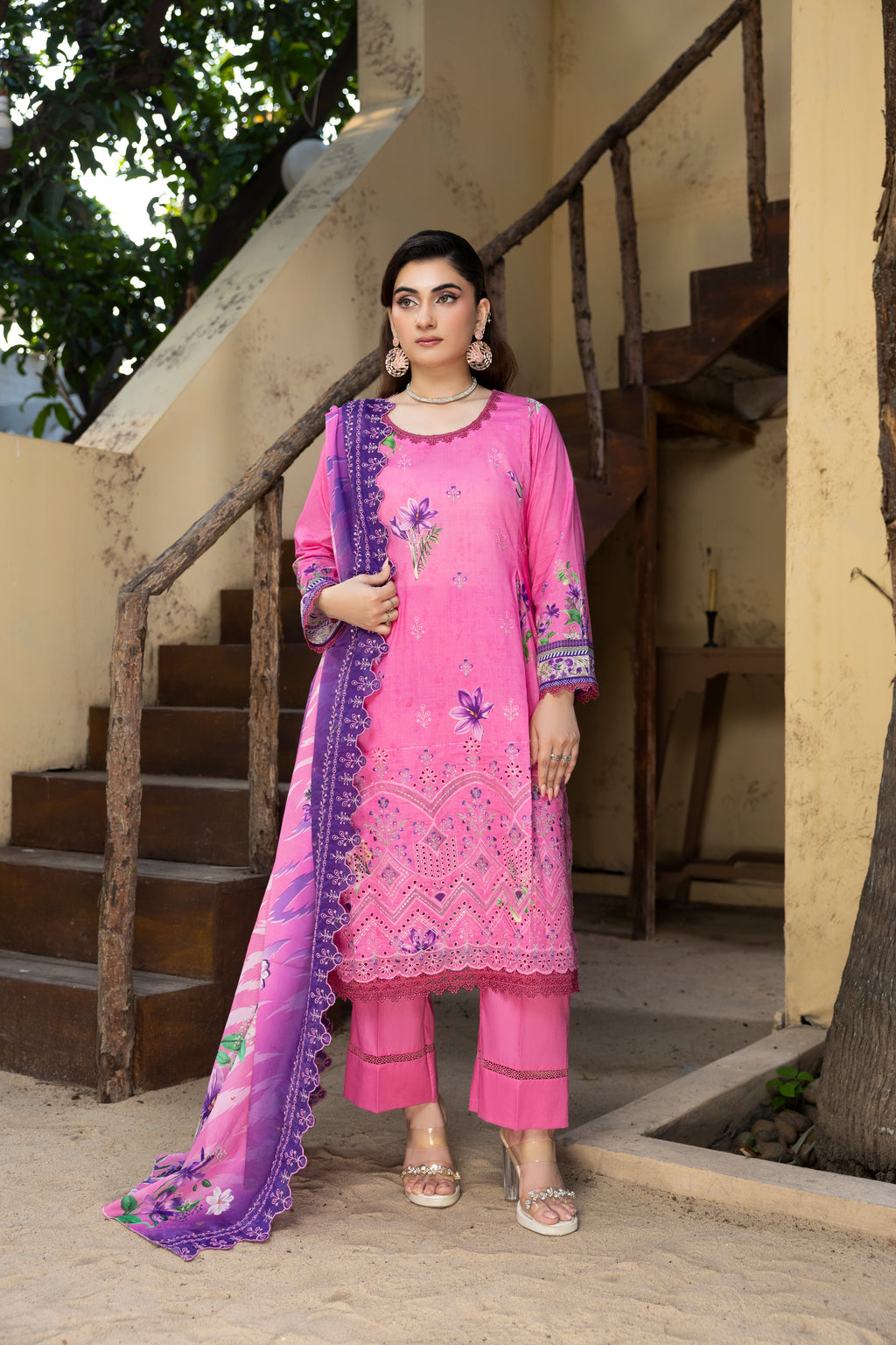 BIN NAEEM Royal Embroidery Vol-01 | 3 Piece Unstitched Cambric Suit
