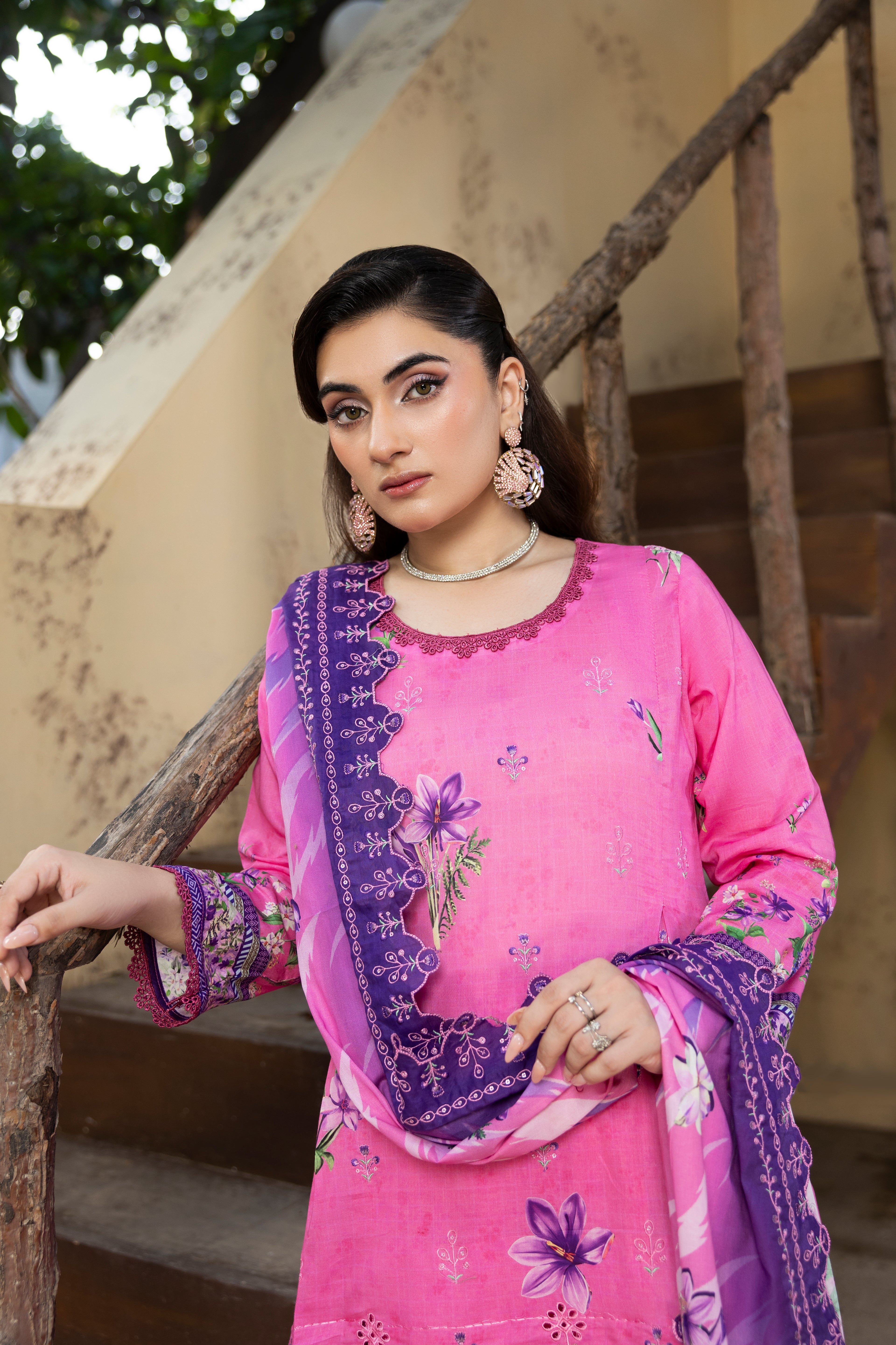 BIN NAEEM Royal Embroidery Vol-01 | 3 Piece Unstitched Cambric Suit