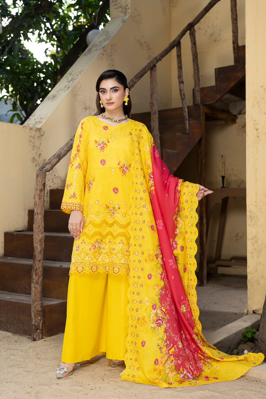 BIN NAEEM Royal Embroidery Vol-01 | 3 Piece Unstitched Cambric Suit