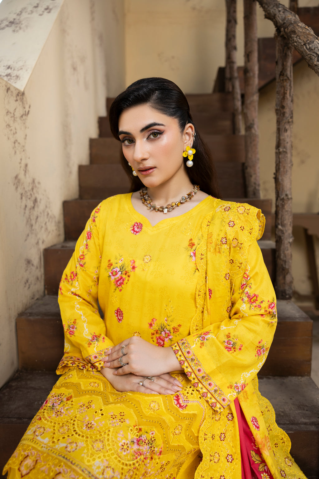 BIN NAEEM Royal Embroidery Vol-01 | 3 Piece Unstitched Cambric Suit