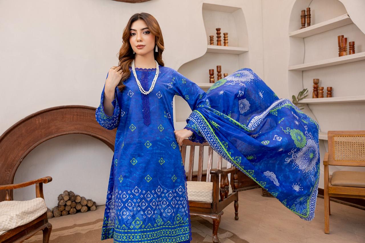 3 PIECE - EMBROIDERED LAWN SUIT