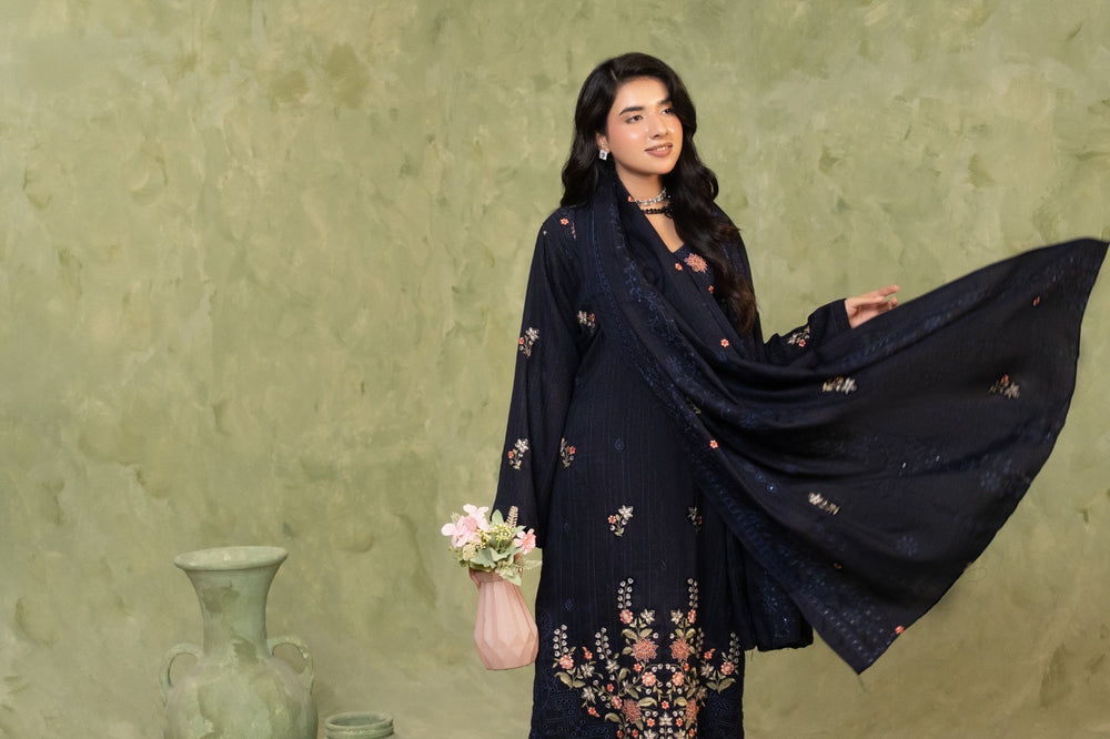 SHEEN LUXE 3PC EMBROIDERED WITH READY TO WEAR DUPATTA