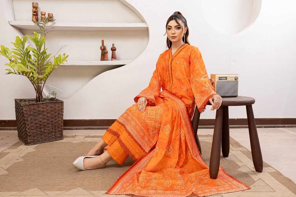 3 PIECE -  Printed LAWN SUIT