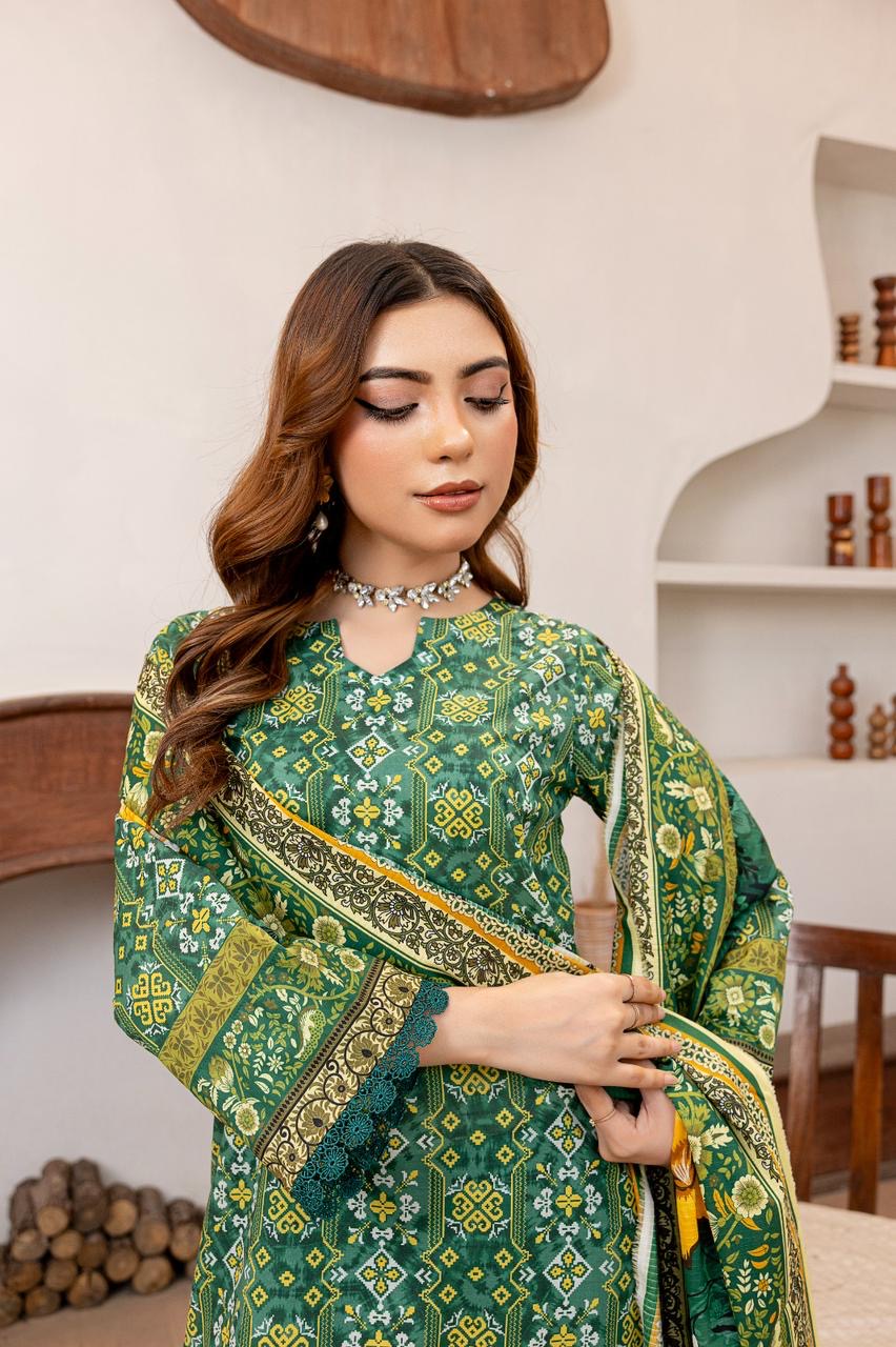 3 PIECE - Printed LAWN SUIT