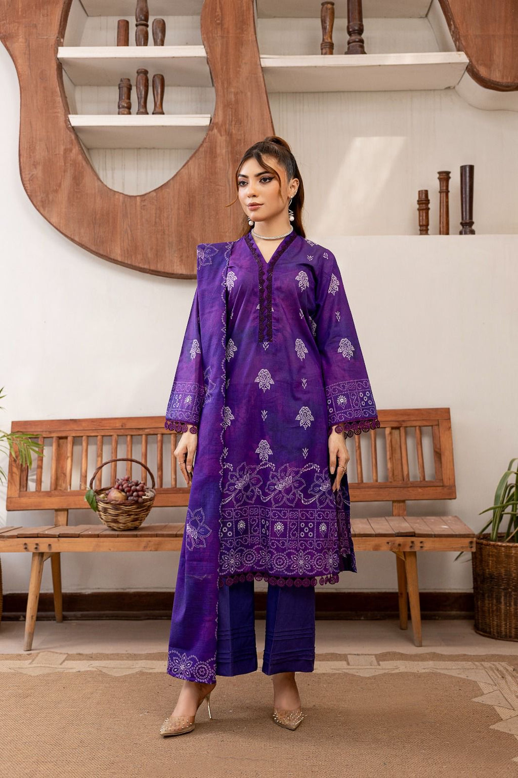 3 PIECE - EMBROIDERED LAWN SUIT