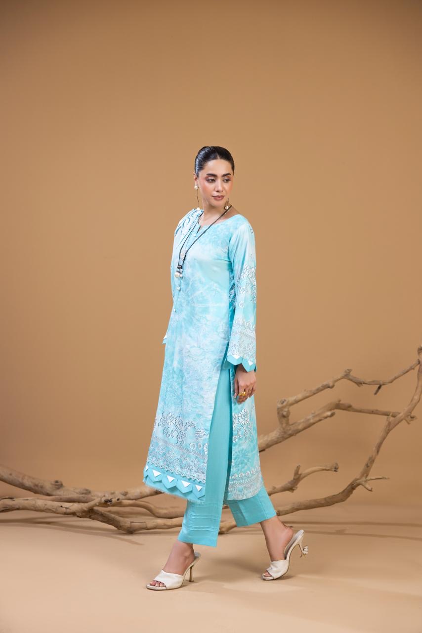 3 PIECE - UNSTITCHED EMBROIDERED KARANDI SUIT