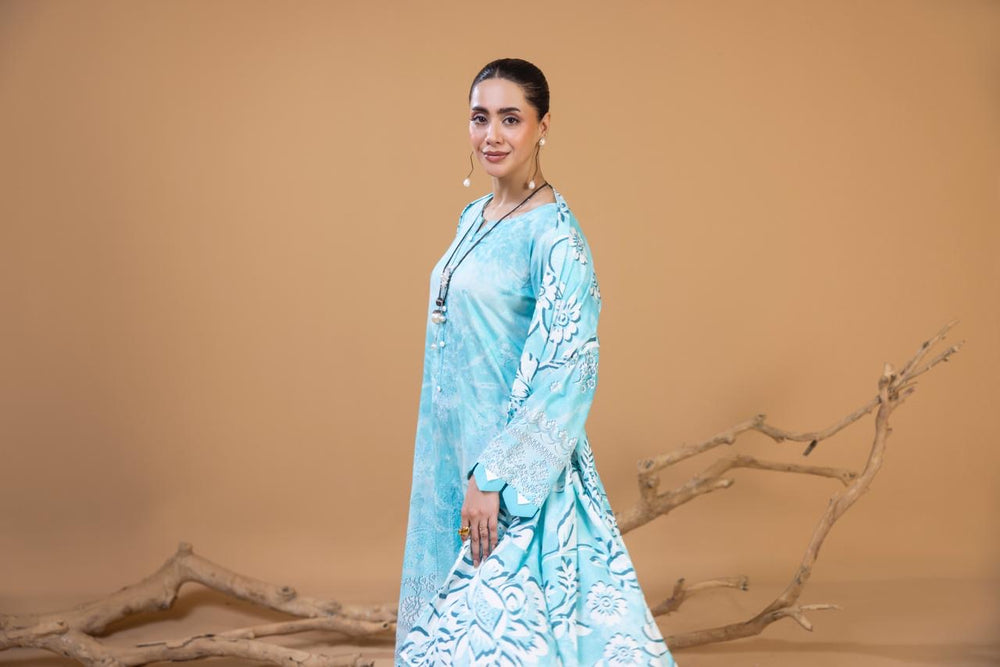 3 PIECE - UNSTITCHED EMBROIDERED KARANDI SUIT