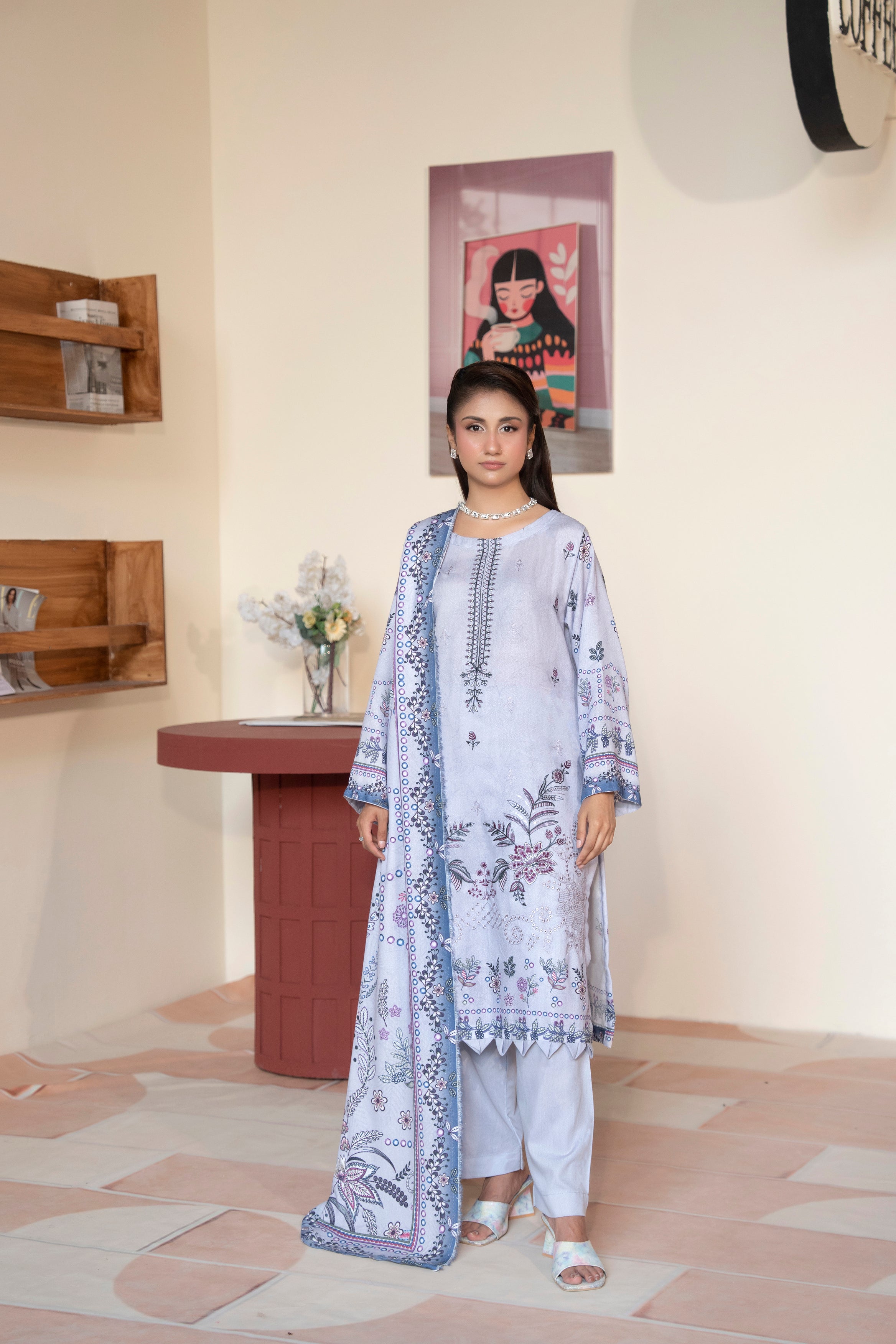 AZURA Karandi Embroidery Vol-04 | 3 Piece Unstitched Karandi Suit