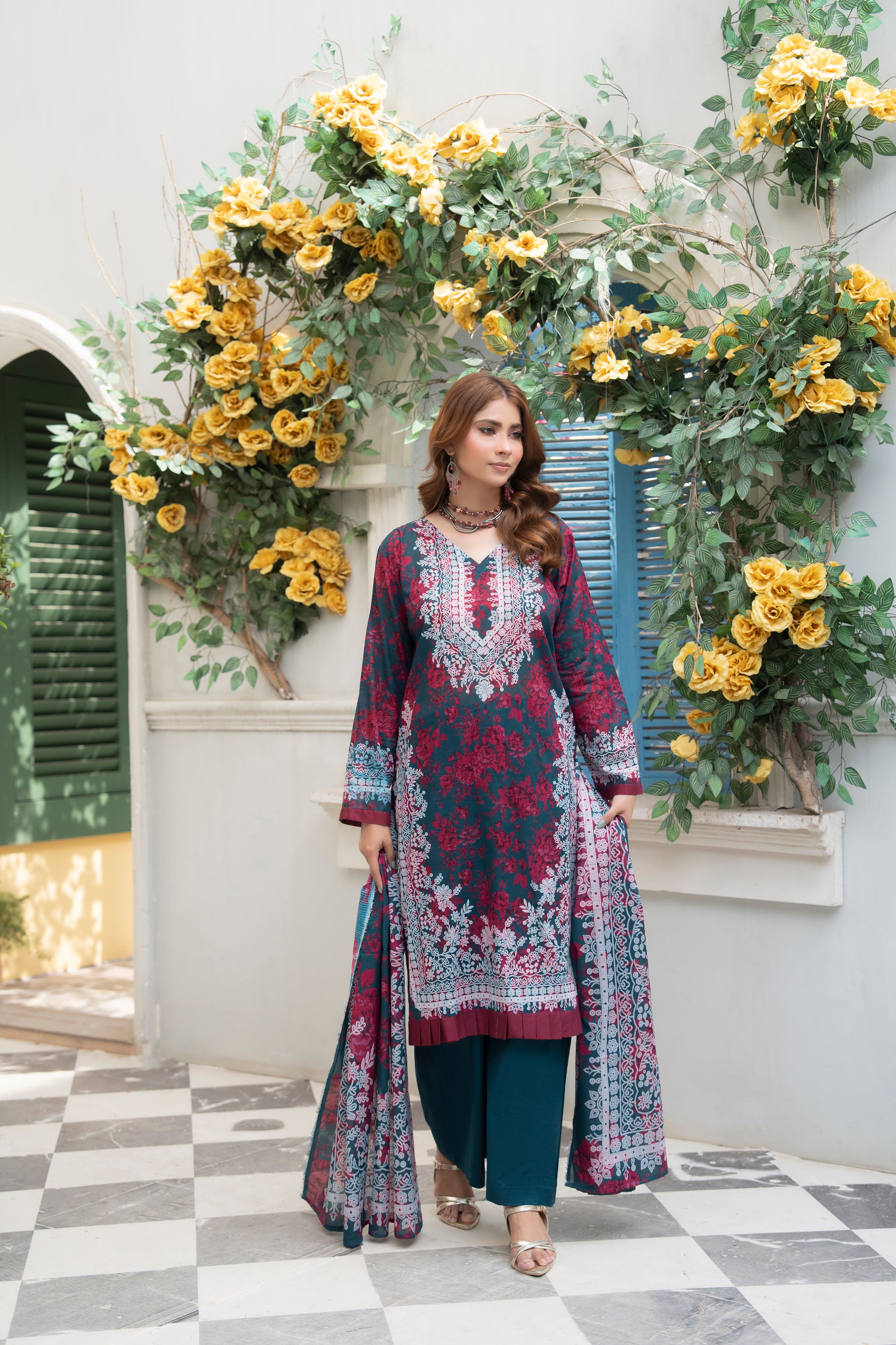 Bin Naeem Platinum Vol-69 Article 10 | 3 Piece Unstitched Lawn Suit