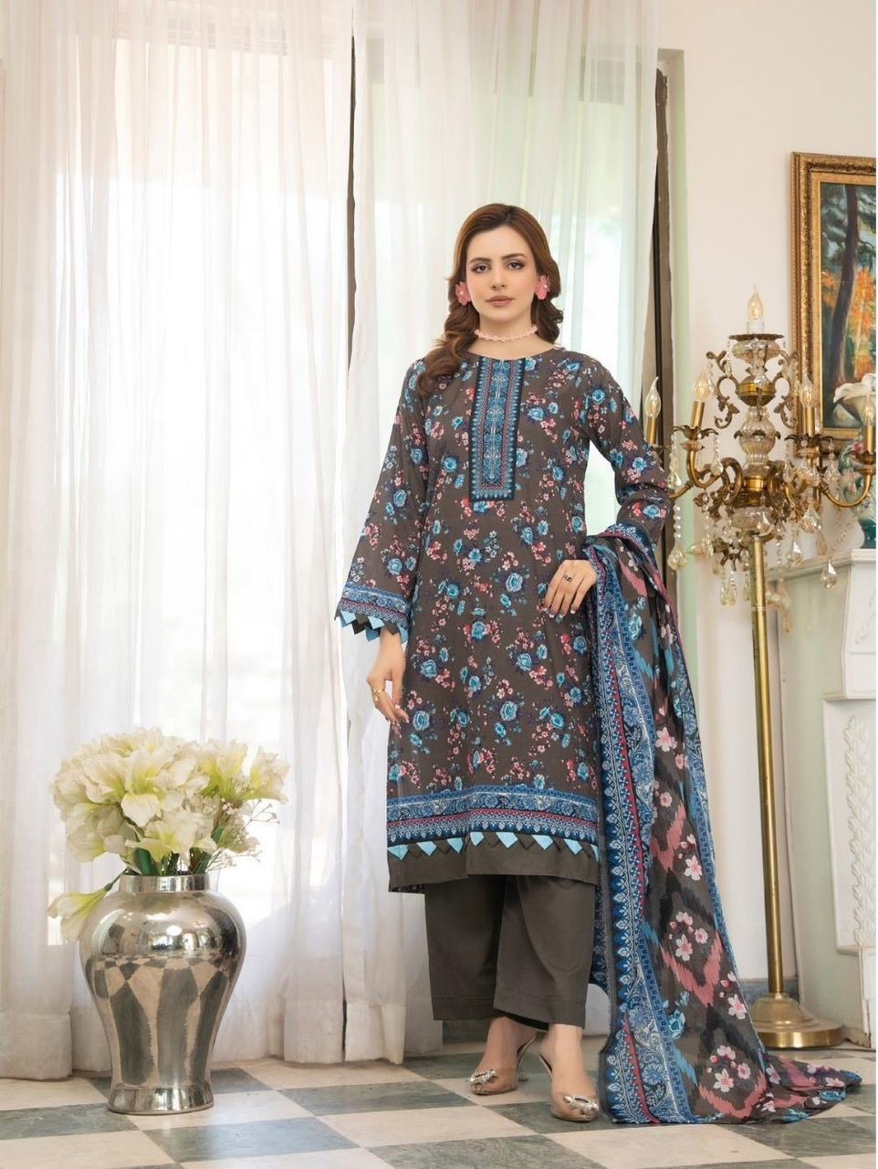 3 PIECE - EMBROIDERED LAWN SUIT