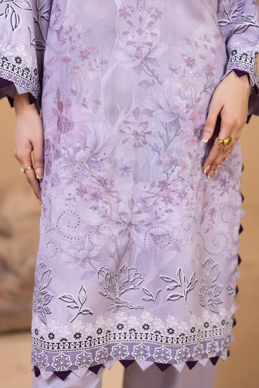 3 PIECE - UNSTITCHED EMBROIDERED KARANDI SUIT