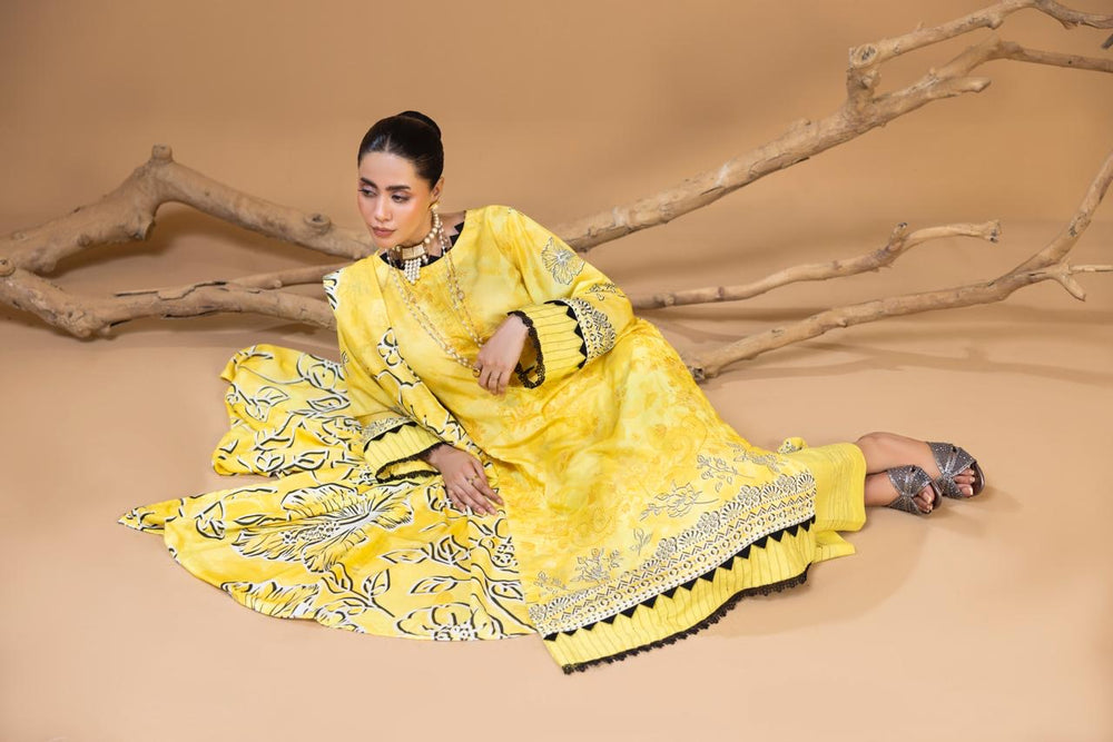 3 PIECE - UNSTITCHED EMBROIDERED KARANDI SUIT