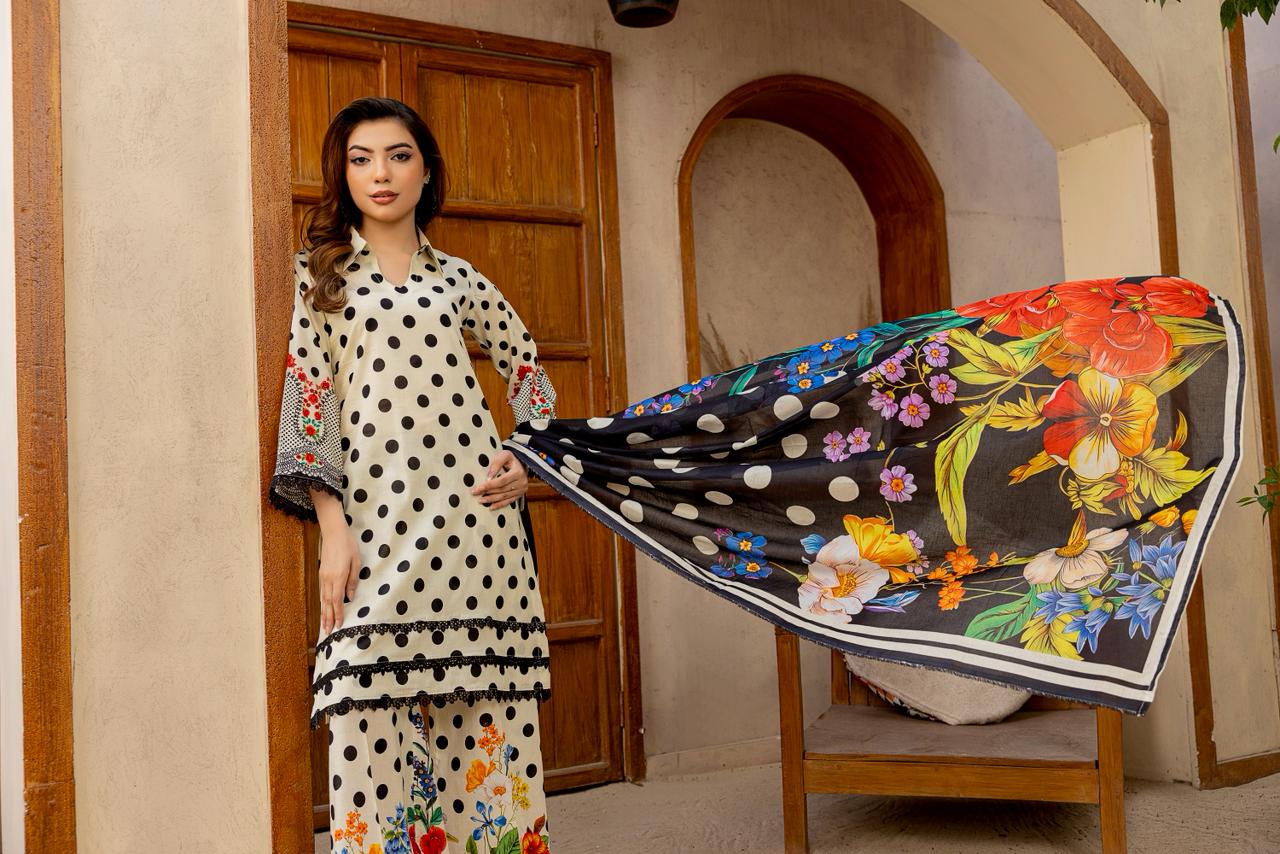 3 PIECE - PRINTED LAWN SUIT