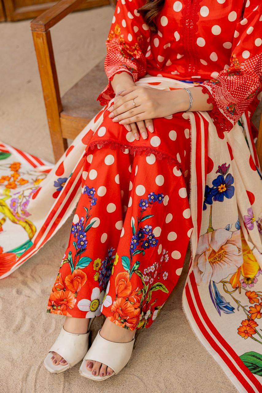 3 PIECE - PRINTED LAWN SUIT