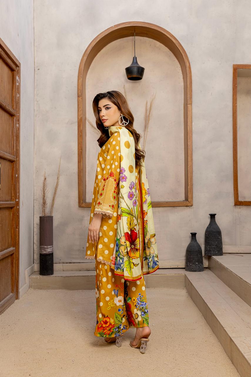 3 PIECE - PRINTED LAWN SUIT