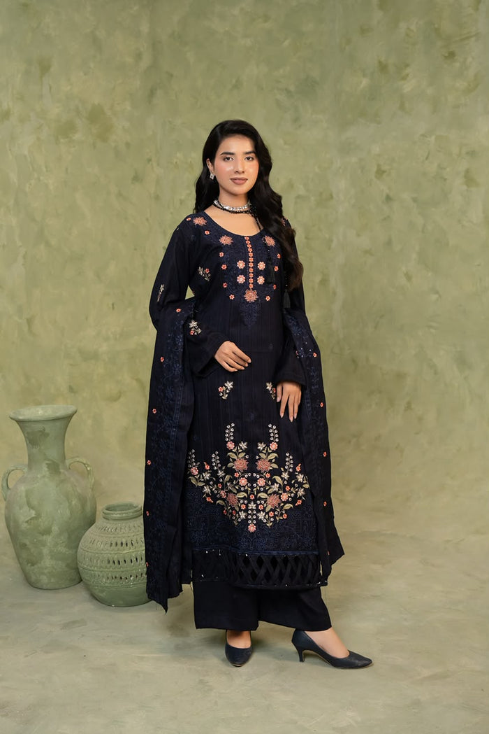 SHEEN LUXE 3PC EMBROIDERED WITH READY TO WEAR DUPATTA